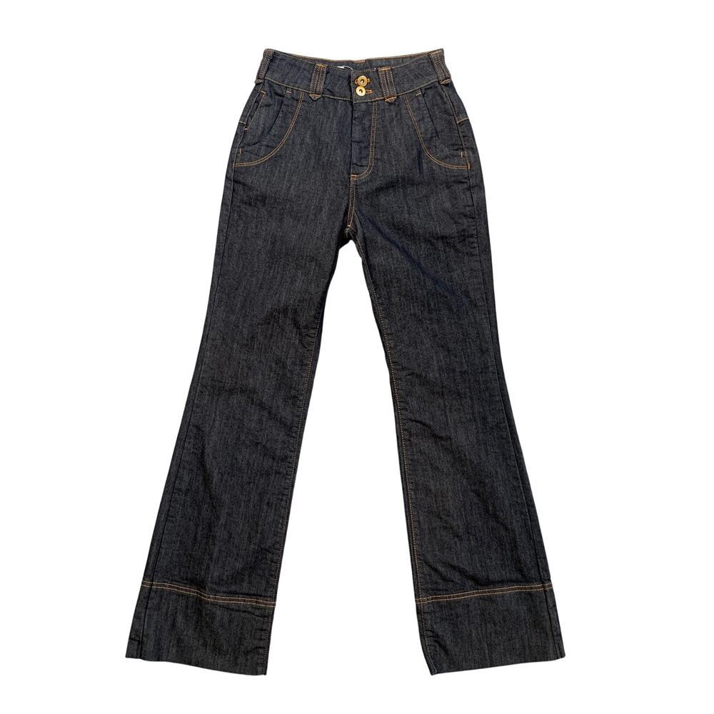 Pilcro Jeans Womens 26 Ellis High Rise Flare Two Button Waist Extended Seam